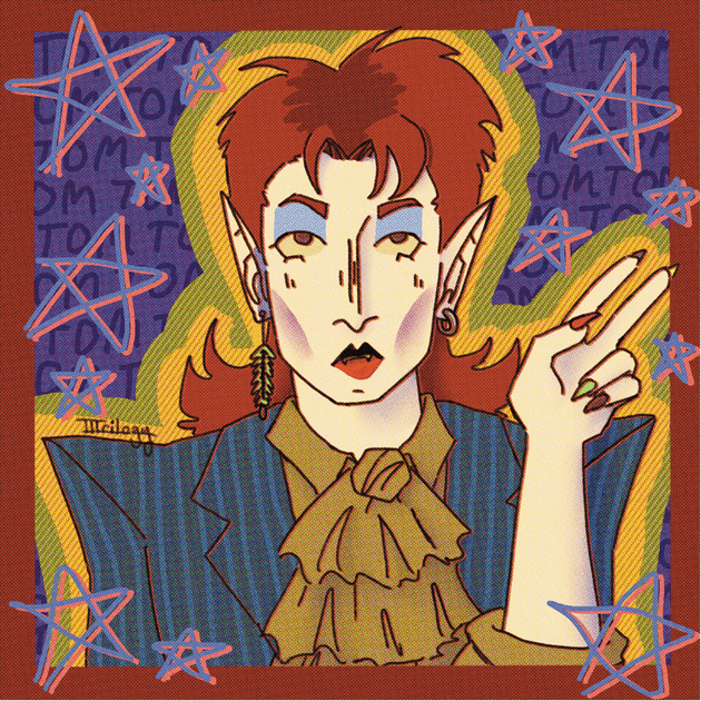 Tom is a character of mine that combines two of my interests, new wave fashion and vampires. When not making posters I am a fan of square compositions. I had fun including a lot of patterns, shapes, and colors.