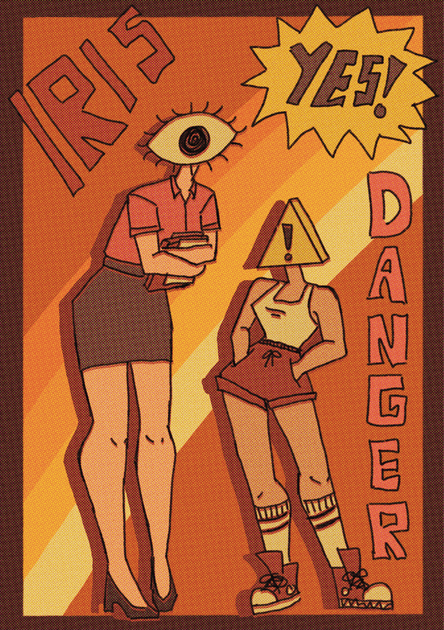 My characters Iris and Danger. I wanted to create a poster with them because I am fond of their odd designs.